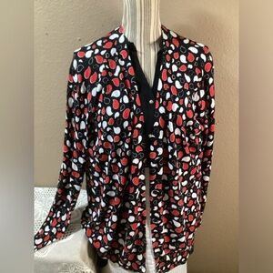 MICHAEL KORN LONG CARDIGAN Red,black & White